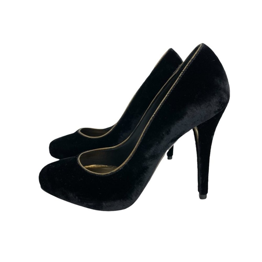 MAX MARA Velvet Pumps Heels Black Formal Party Made In Italy Sz 35 EUC